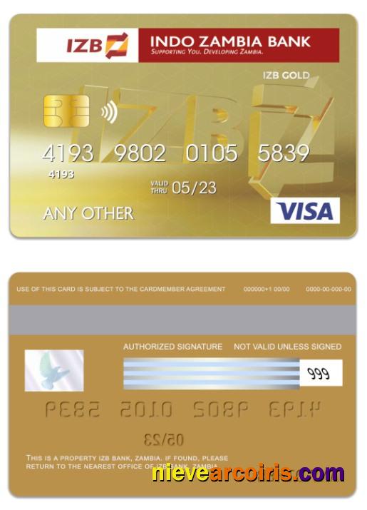 Zambia IZB Bank visa gold card